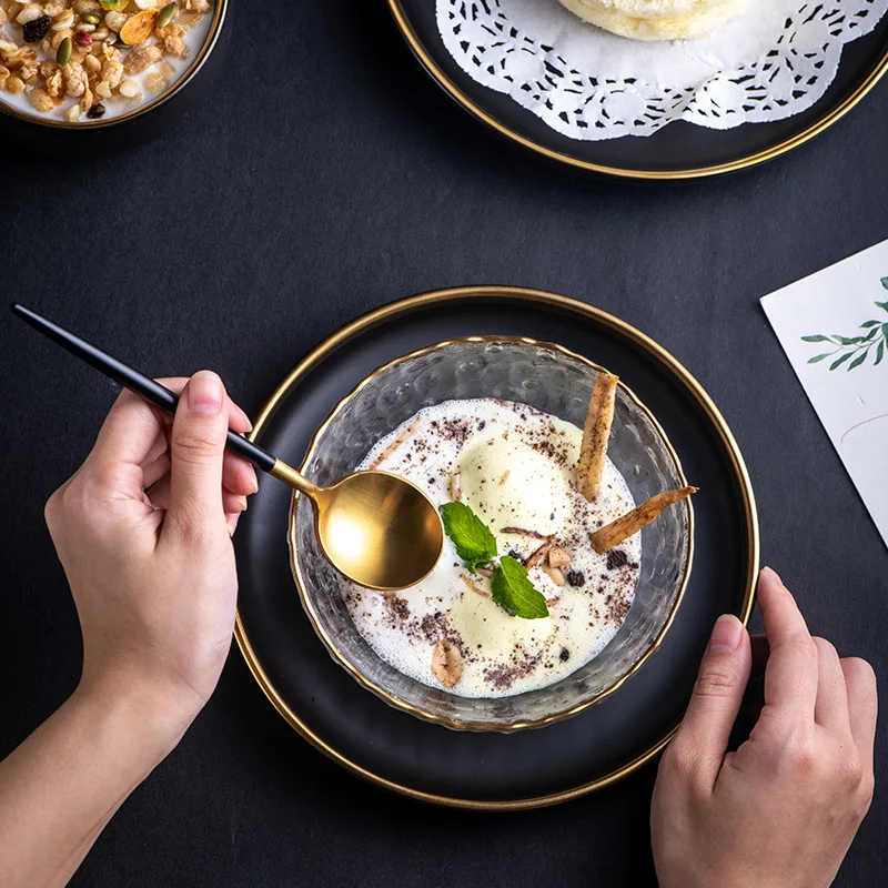 4 шт. чайная ложка из нержавеющей стали десертная золотой чай кофе посуда