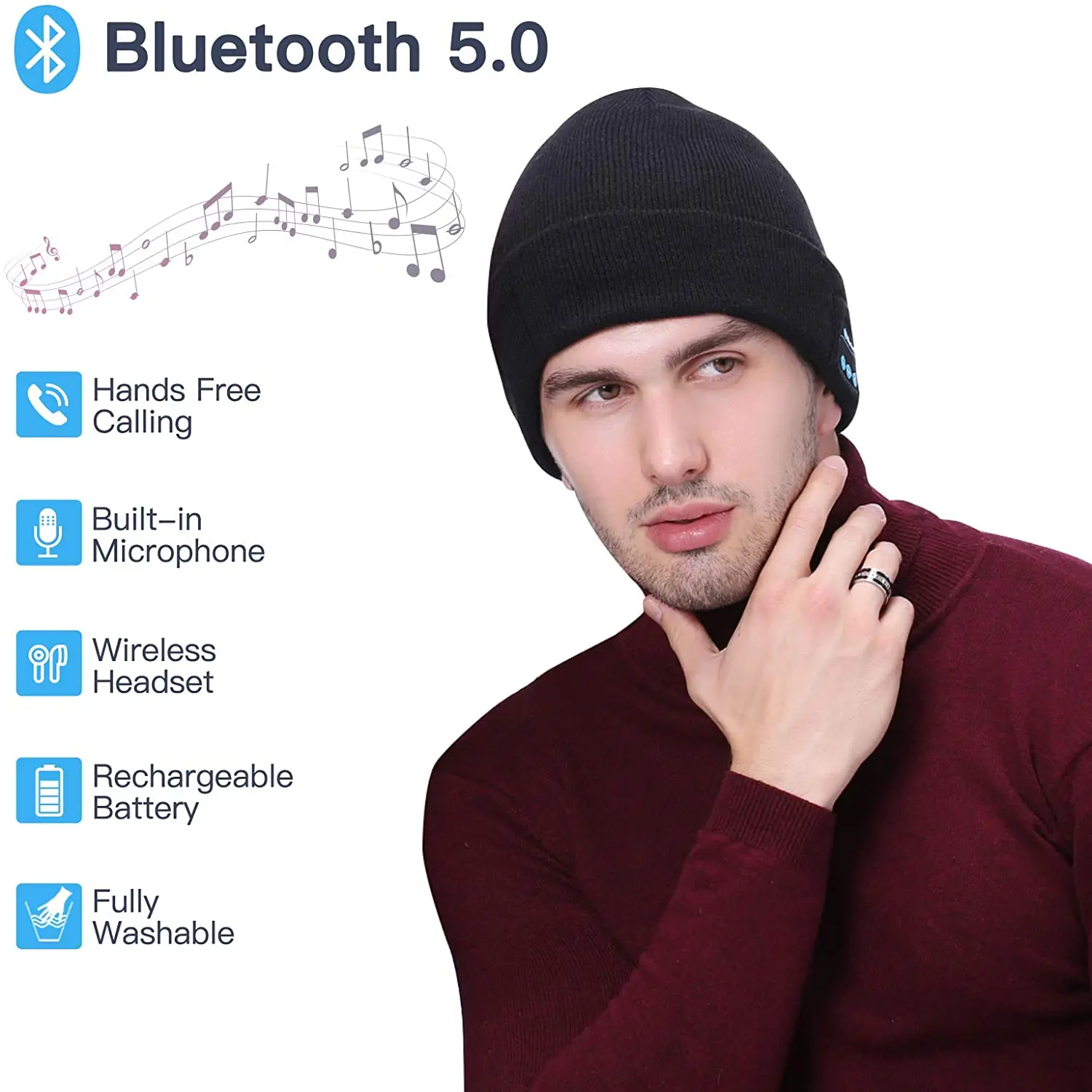 Bluetooth Шапка-наушники зимней моды для активного отдыха и спорта, подарок на Рождество, мужчинам и женщинам.