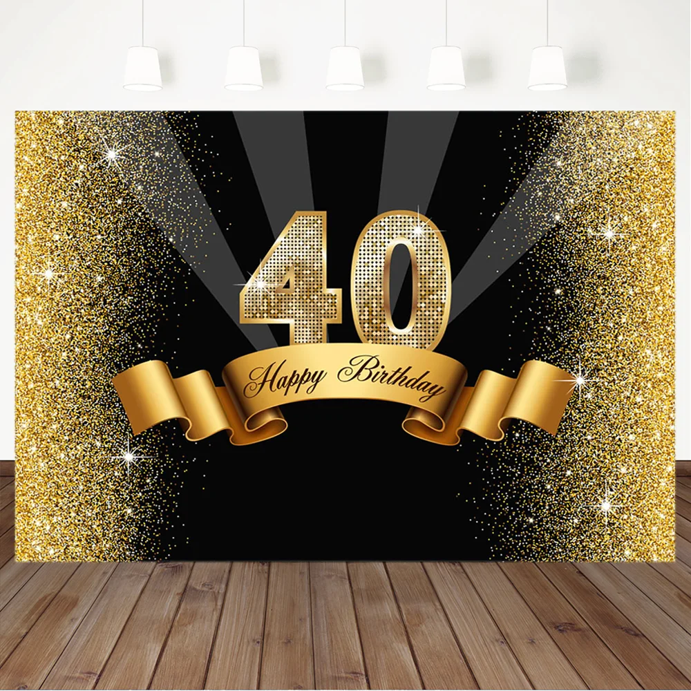 Виниловый фон для фотосъемки с надписью &quotHappy 40th Birthday&quot|Фон фотосъёмки| |