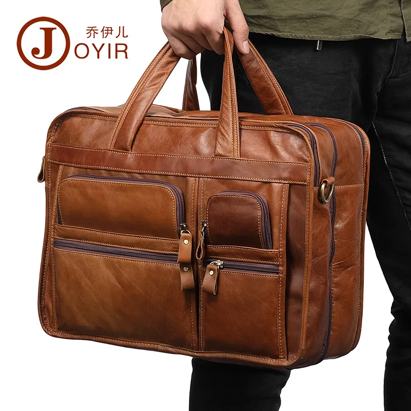 Vintage Genuine Leather Man Design Multifunction Purpose Maletas Maletin Business Briefcase 15