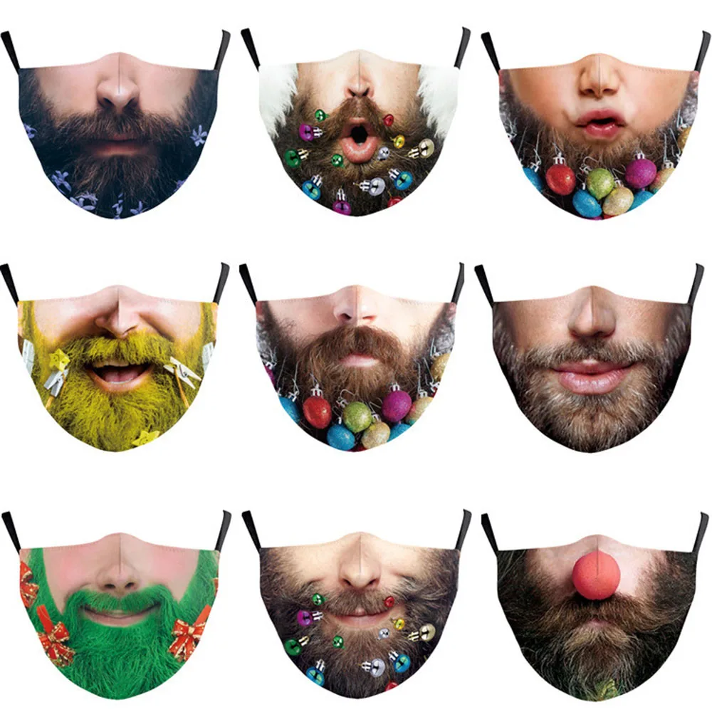 Смешные женские и мужские маски для косплея на Хэллоуин бородая маска с