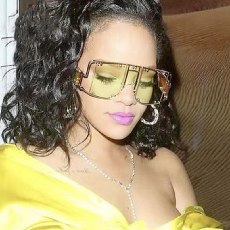 

Oversized Square Rimless Sunglasses Women Luxury Brand Designer Summer New Fashion Sun Glasses For Men UV400 Shades Gafas De Sol