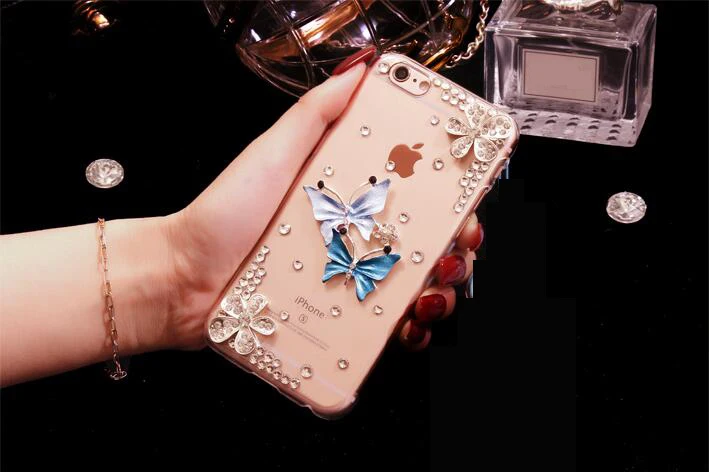 For HuaWei Nova 3 3i 5 6 SE Y5 Y6 II Y7 Y9 Prime 2018 2019 Honor Play Enjoy 10 10s Butterfly Diamond Flower Rhinestone case | Мобильные