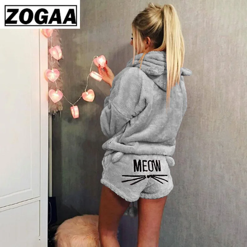 Для женщин бархат кораллового цвета костюм из двух предметов осень-зима Пижама