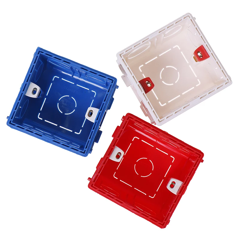 

1pc Atlectric Adjustable Mounting Junction Box Internal Cassette 86 Type Switch Socket White Red Blue Wiring Back Box