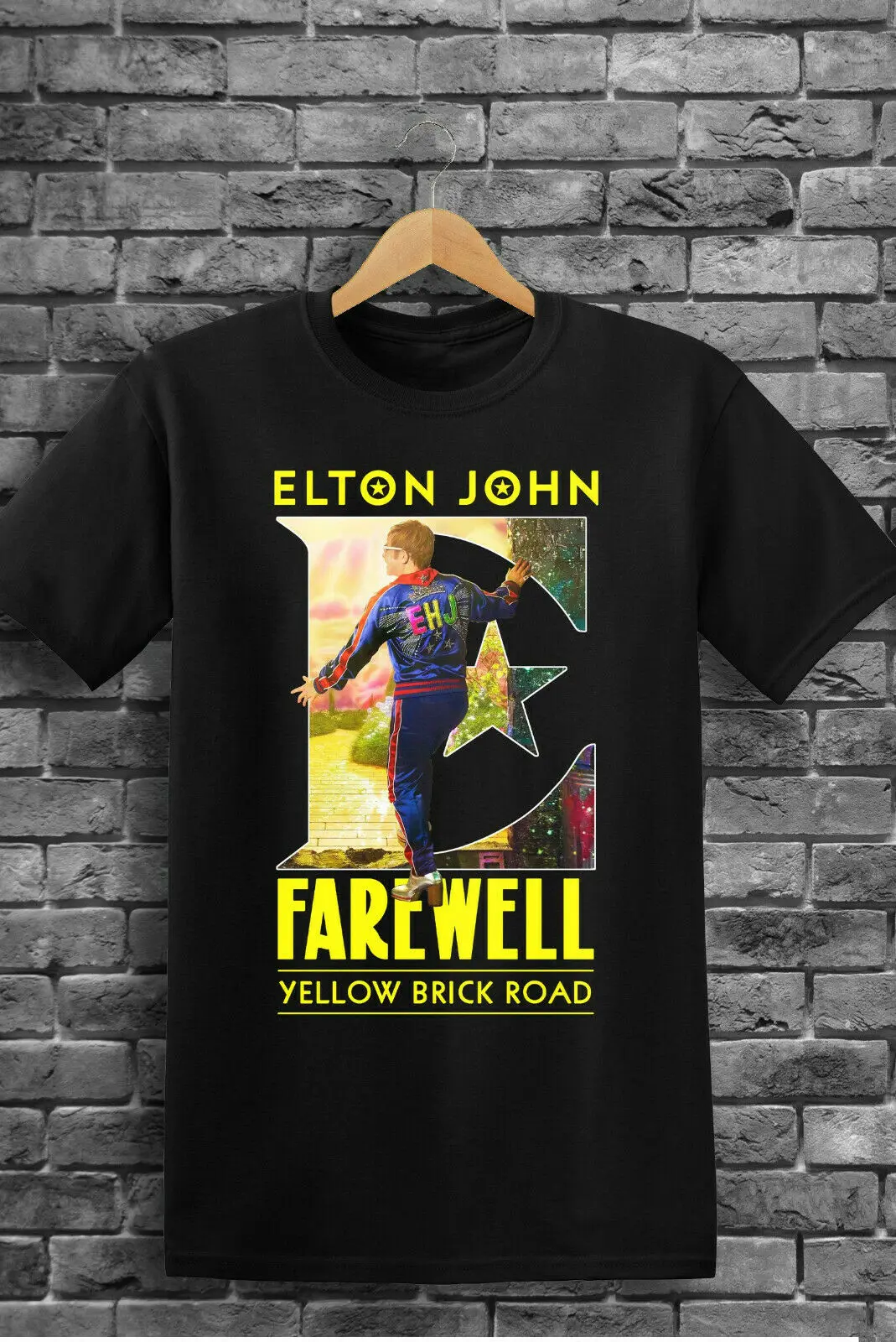 Новинка рубашка Elton John желтая кирпичная дорога новая модель 2019 модные мужские