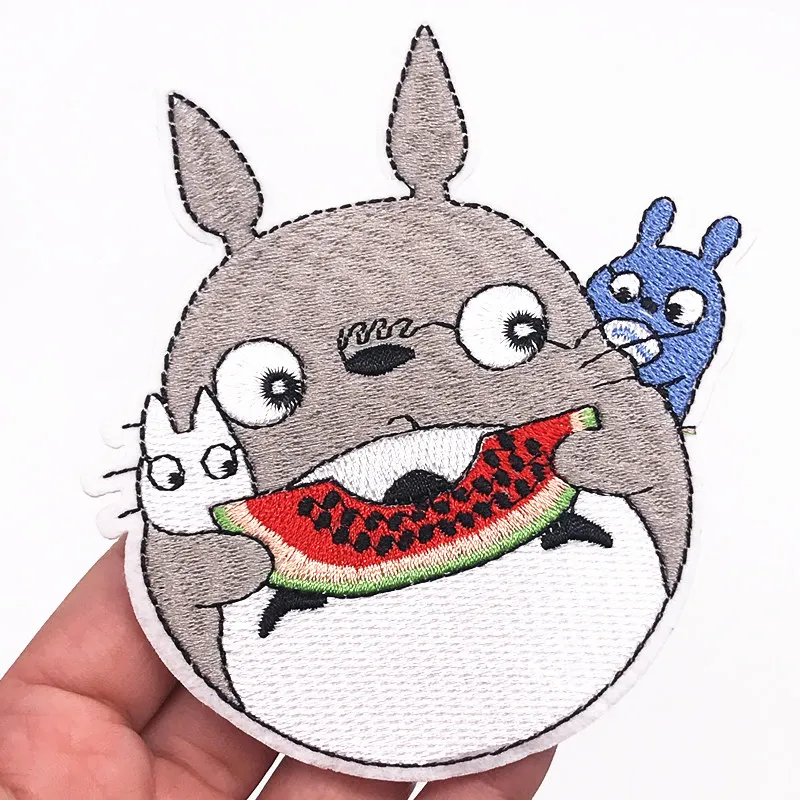 9PCS/Set Anime Character Totoro Patches No Face Man Applique Iron On Apparel For DIY Clothes Decor Embroidery  Fabric Stickers images - 6