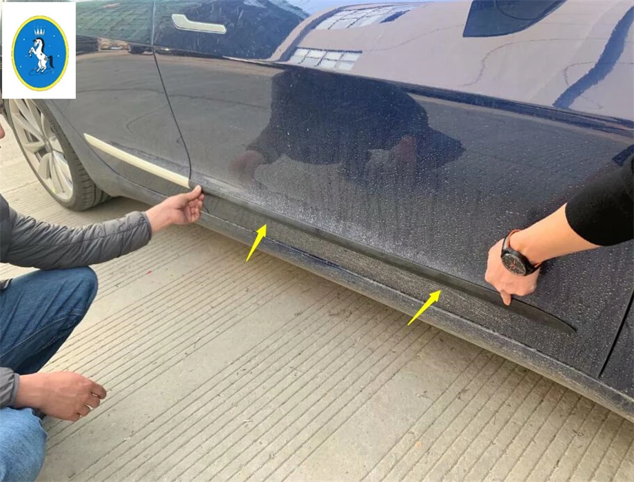 Yimaautotrims авто аксессуар для наружной двери литьевой Корпус нижняя полоса стример крышка отделка Подходит для Tesla модель 3