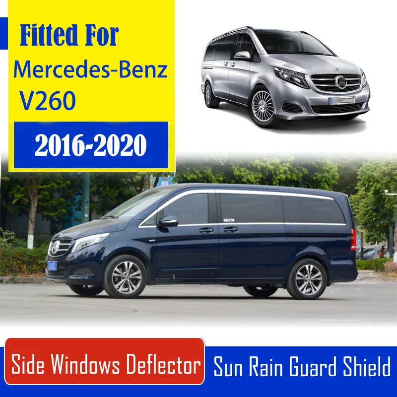 

1 комплект, хромированные боковые вентиляционные козырьки для окон Mercedes-Benz V260 2016-2020