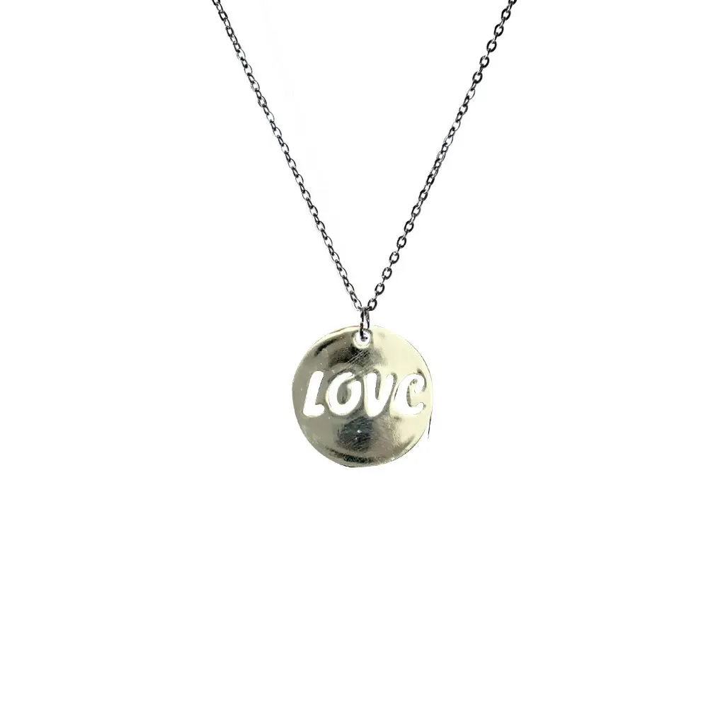 

2021 Korean fashion round brand LOVE necklace cute retro wild punk goth for friends and couples necklace for women and men chain