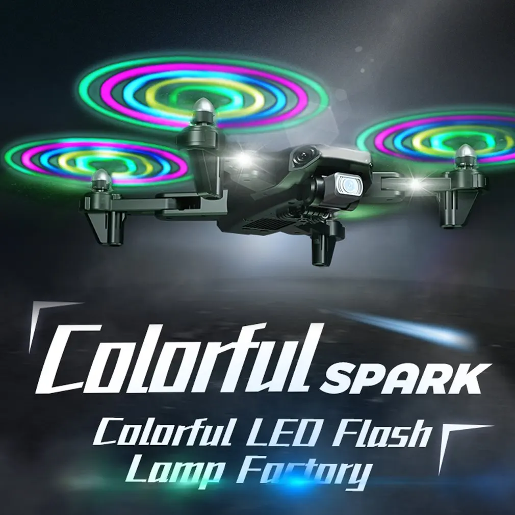 1809 Aerial Photography Drone 4K HD Dual Camera Propellers With LED Colourful Light FPV Foldable Quadcopter RC Quadcopter Dron