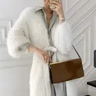 Норковый кашемировый свитер пальто женский шикарный офисный модный элегантный женский кардиган свитер корейский кардиган длинный зимний