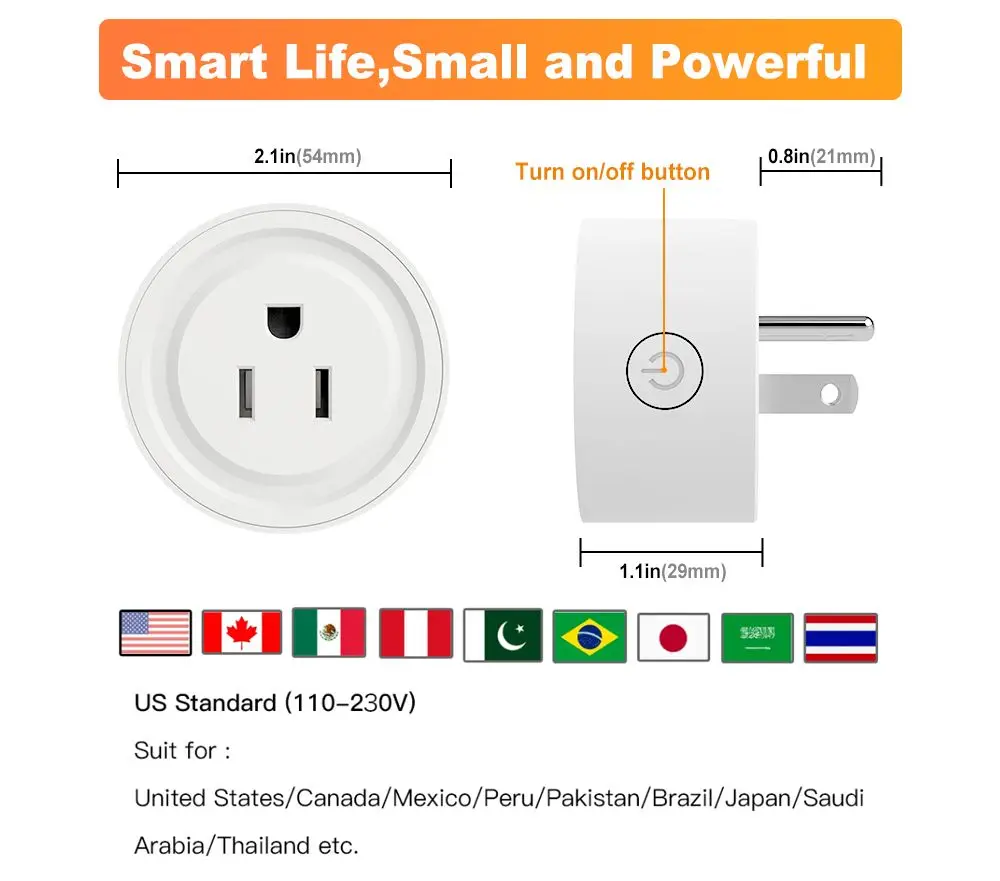 Умный пульт дистанционного управления Tomacorriente Inteligente Mini Homekit Беспроводная