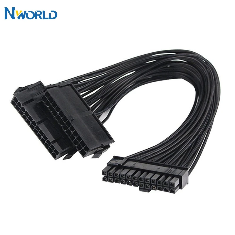 ATX 24Pin 2 двойной Molex блок питания Шнур адаптер материнской платы кабель стартер