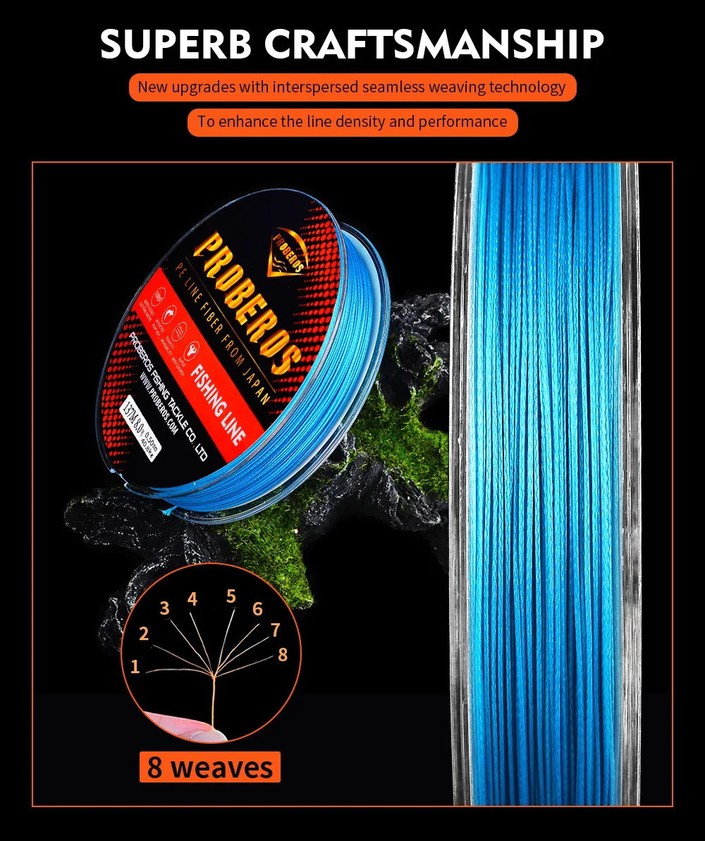 8 Strands of New 137 Meters Dali Horse 5 Colors PE Line 0.8#/10LB-10#/100LB Braided PE Fishing Line