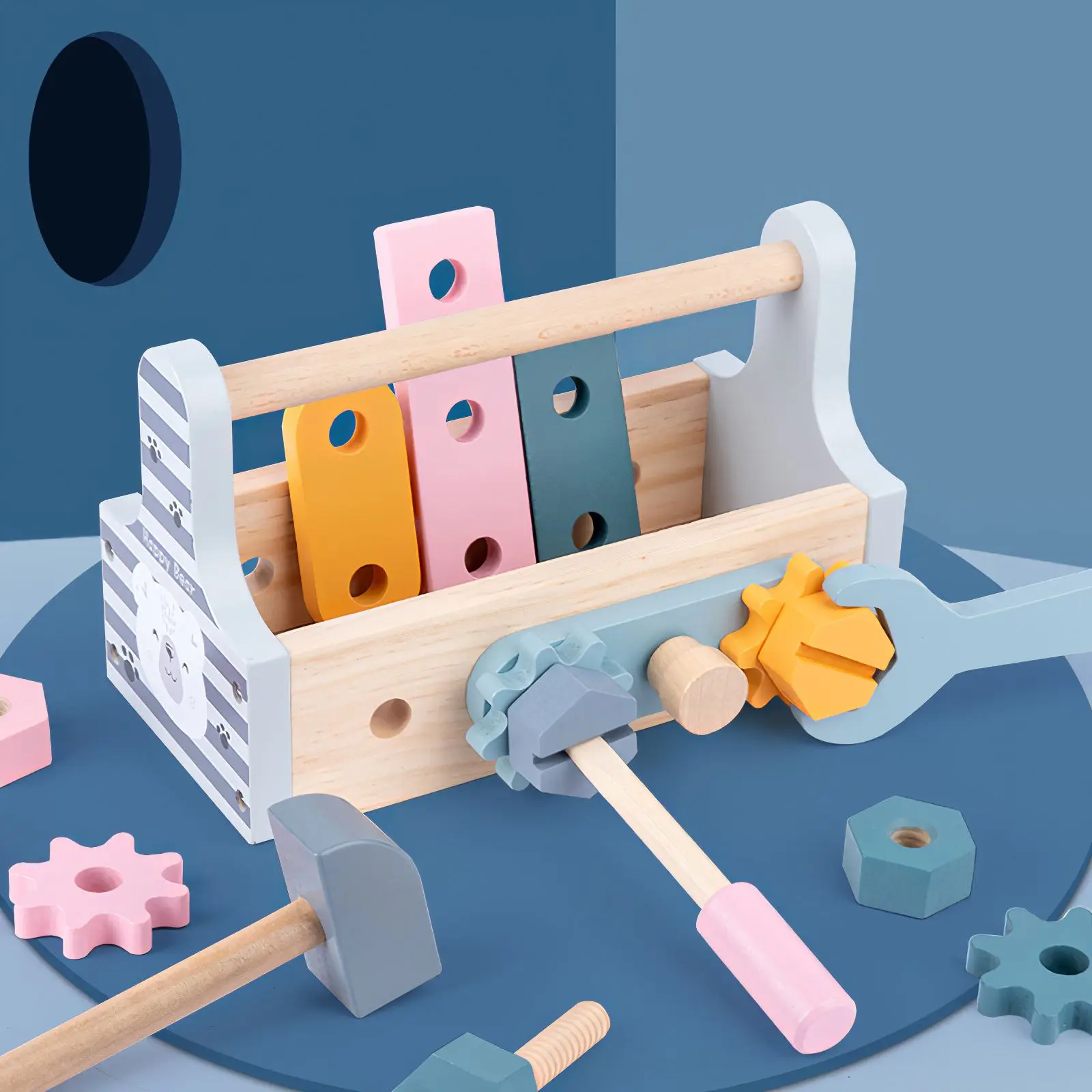 Детский ящик для инструментов игрушка деревянная игра-пазл Монтессори набор