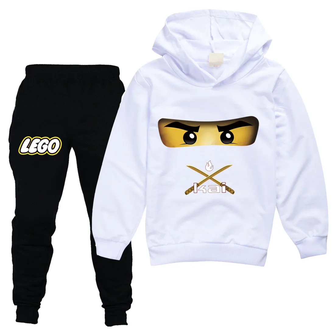 2-15Y Одежда для детей весна-осень Набор одежды Ninja Kids с капюшоном для мальчиков+Брюки 2 шт. Комплект тренировочного костюма Девочки Повседневная верхняя одежда.