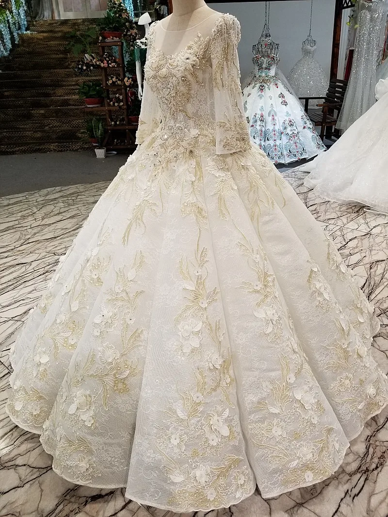 Простое мусульманское бальное платье BGW 22130ht вечернее с длинным рукавом и круглым