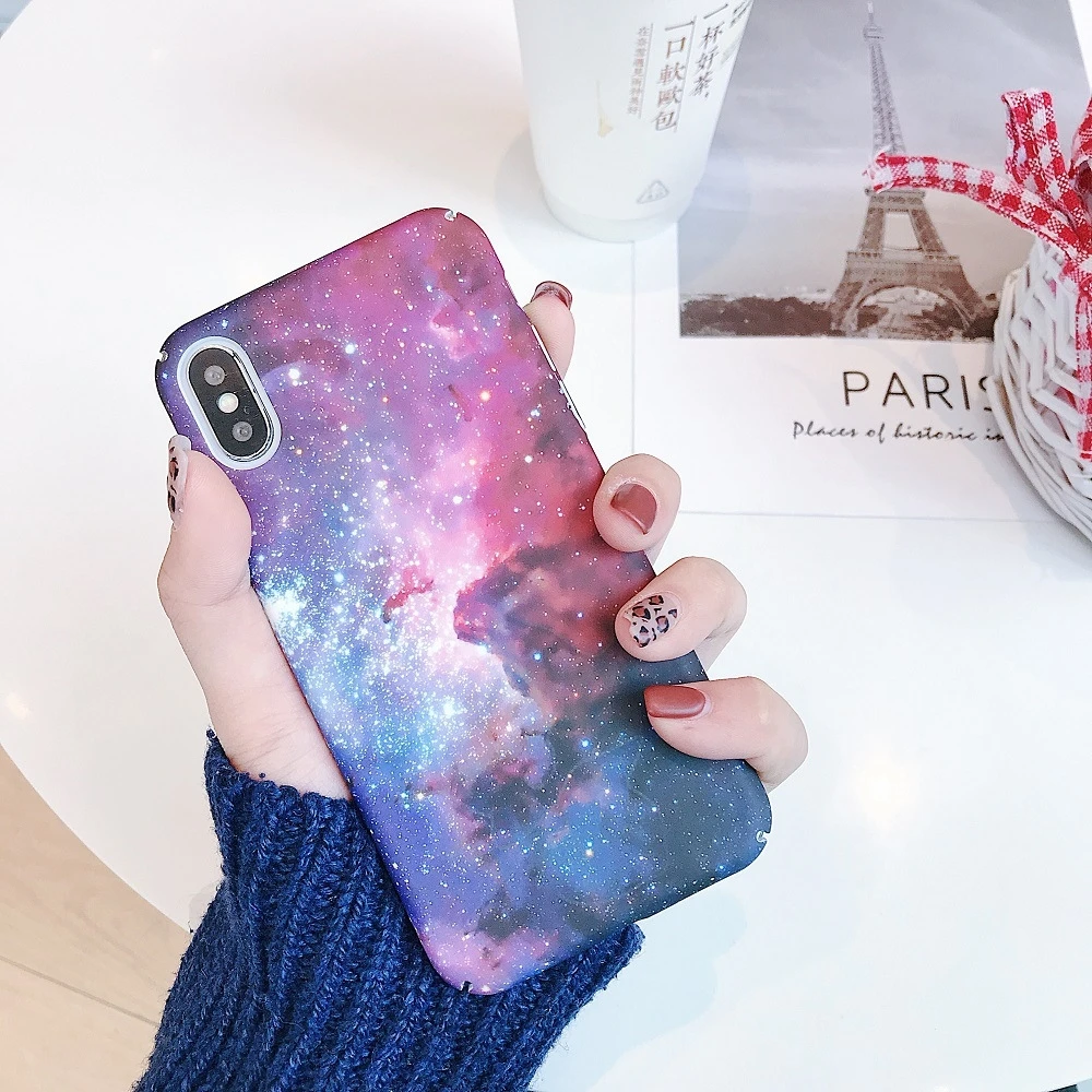 Светящийся чехол для iPhone XS Max XR X 7 8 Plus 6 6S + Чехлы Матовый Жесткий ударопрочный