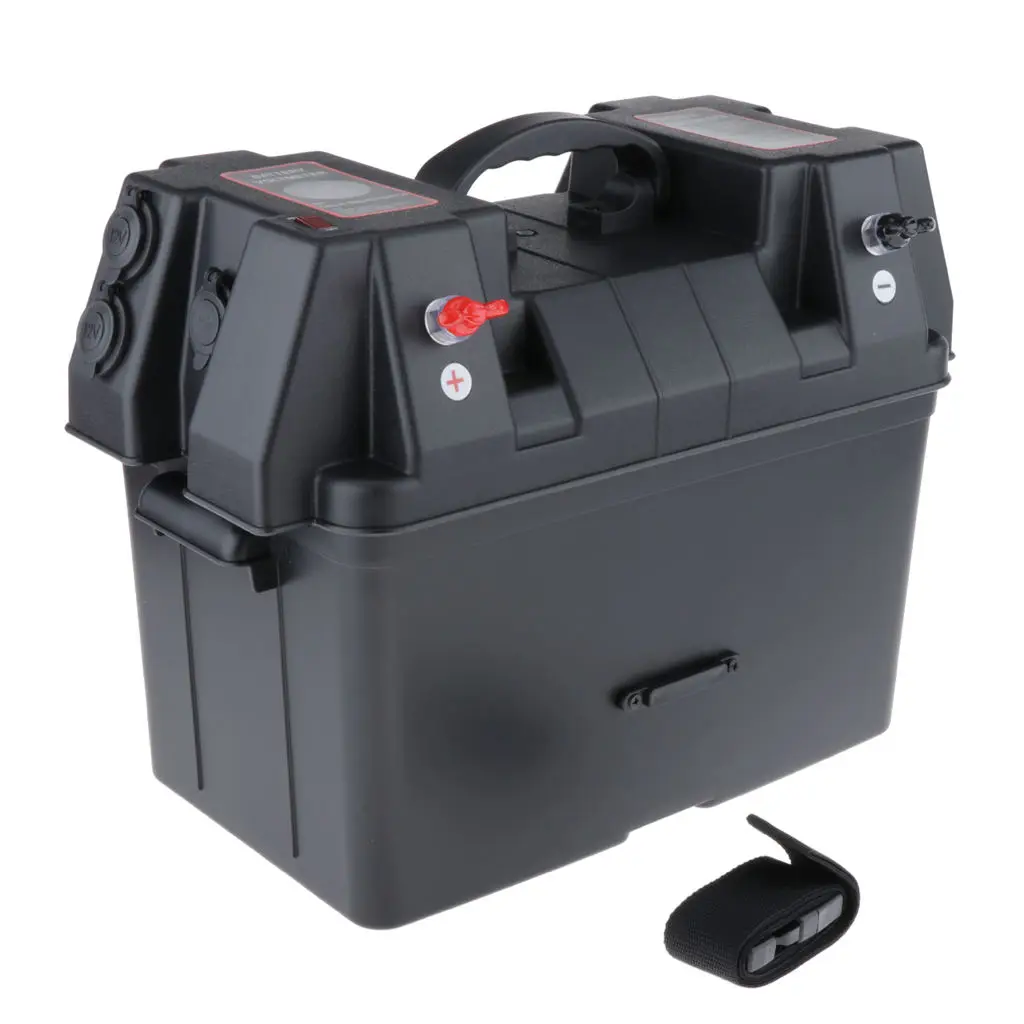 

Multifunctional Battery Box Voltmeter Lightweight Durable Boat Camper RV
