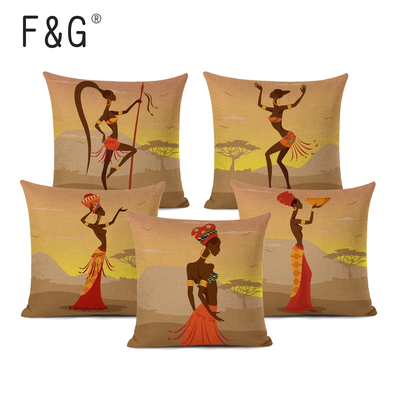 Декоративная наволочка в африканском стиле племенной женский чехол для подушки
