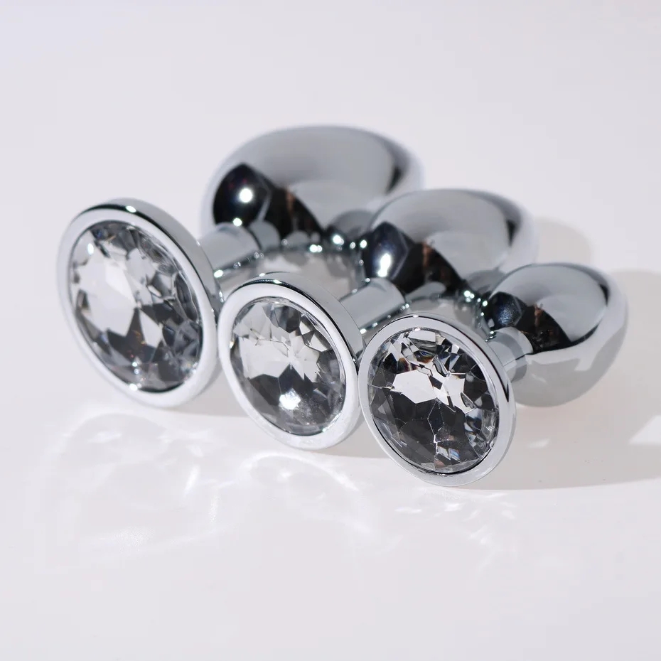 Металлическая Хрустальная Анальная пробка размер S M L водонепроницаемая из
