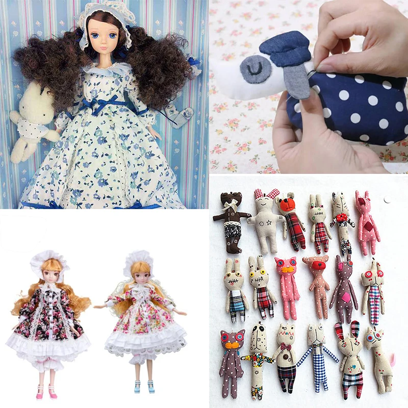 Новости хлопка Ткань ткани синий и розовый цветок Дизайн Tecido кукла Текстиль для