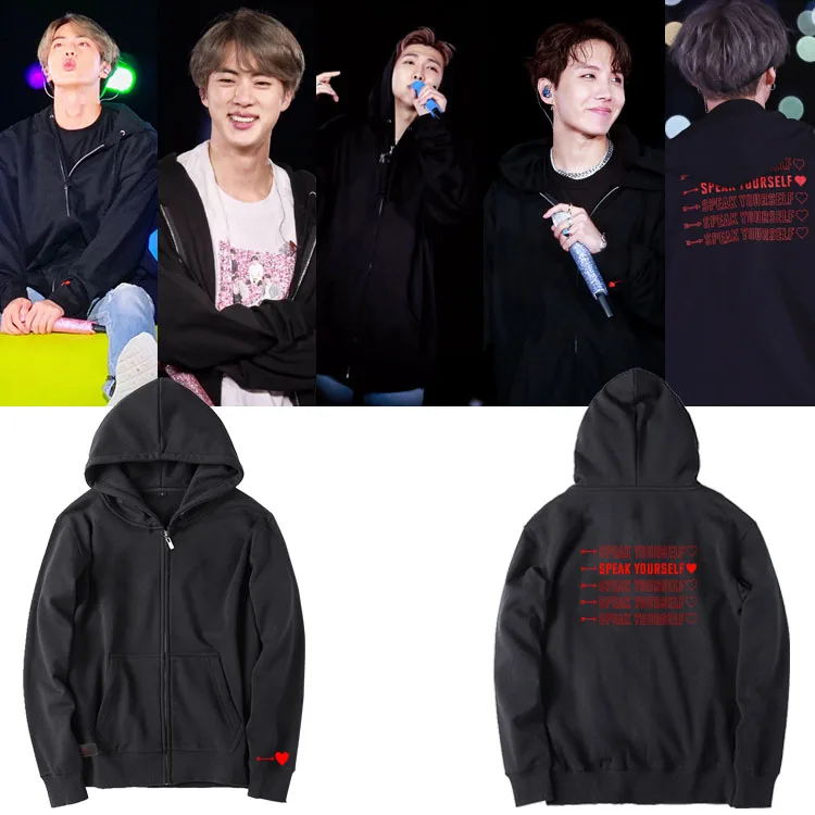 Kpop куртка на молнии толстовки с капюшоном для концерта Harajuku EXO GOT7 Jin Suga же
