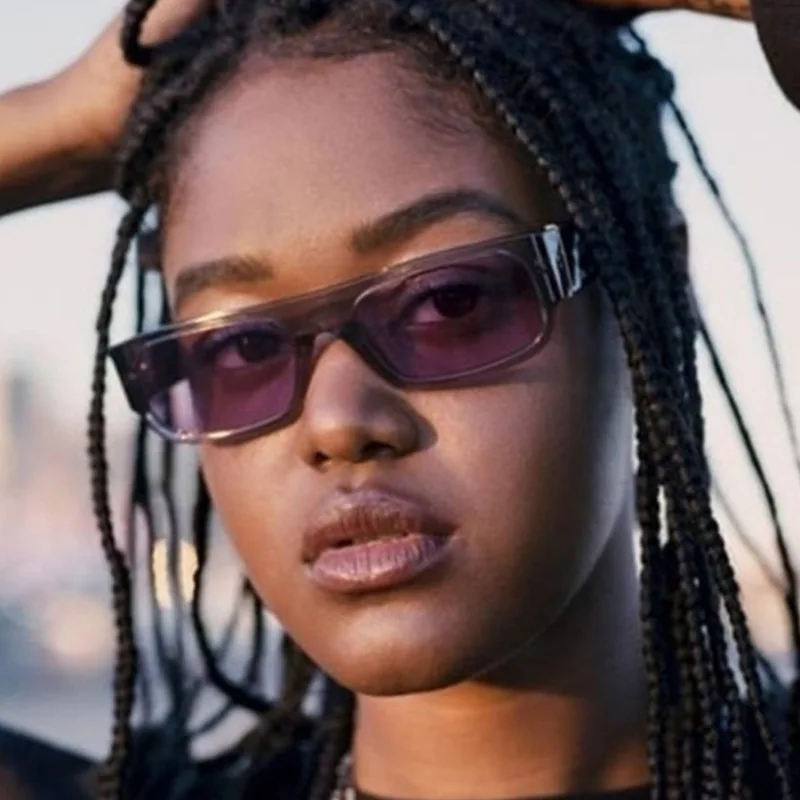 

2021 Новые Стильные Классические солнцезащитные очки в стиле ретро женские маленькие квадратные солнцезащитные очки с надписью женские прям...