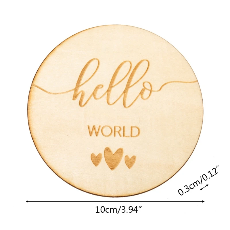 Tarjeta de Evento de beb&eacute; de madera, tarjetas de grabaci&oacute;n de crecimiento mensual para reci&eacute;n nacido, tarjetas conmemorativas de nacimiento hechas a mano, accesorios de fotograf&iacute;a-4