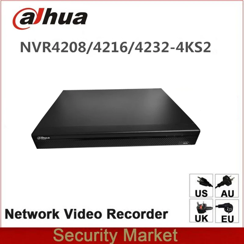Оригинал dahua английская версия NVR NVR4216 4KS2 NVR4232 NVR4208 8/16/32 канал 1U 4K и H.265 Сетевой Видео