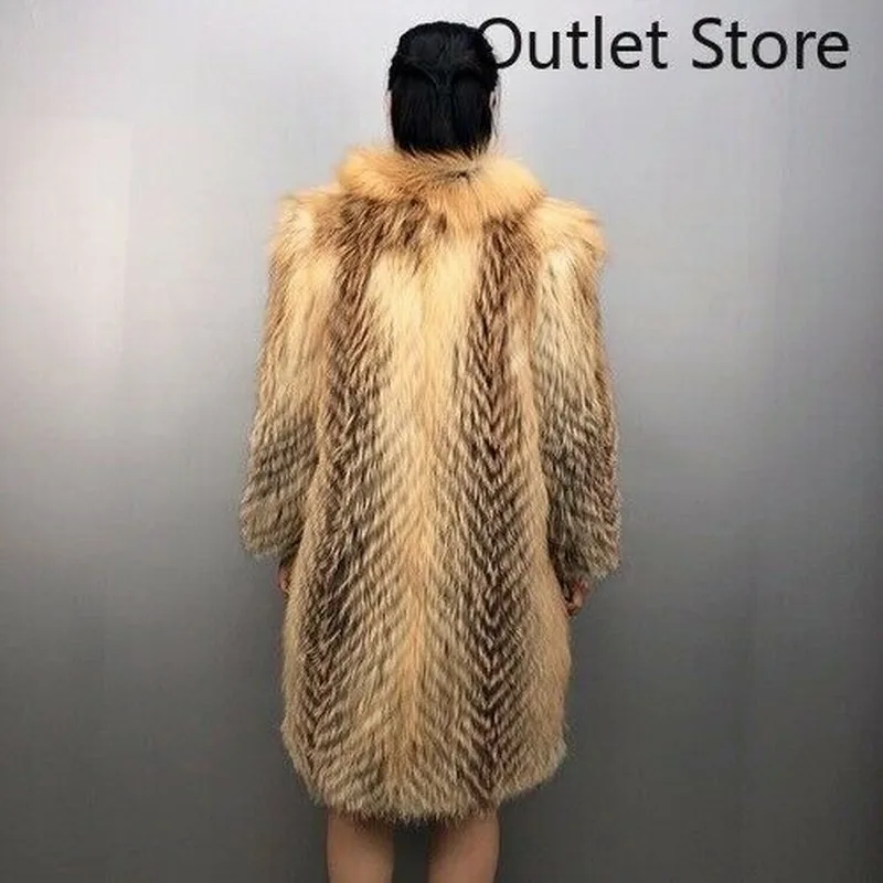 2020 Autumn Winter Real Fur Coat Fox Fur Overcoat Woman Fur Jacket Real Fur Collar Coat Fashion Warm Overcoat Oversize Outwear enlarge