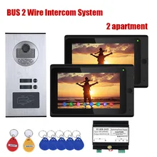 Wired WIFI 7 Inch BUS 2 Wire Video Door Phone Intercom systems Kit for home 2 Units Apartment  Night Vision  Support Remote APP