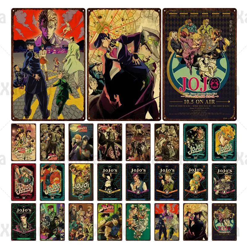

Manga Metal Tin Signs JoJo's Bizarre Adventure Metal Vintage Poster Retro Wall Art For Pub Bar Anime Fans Club Home Decor Plaque