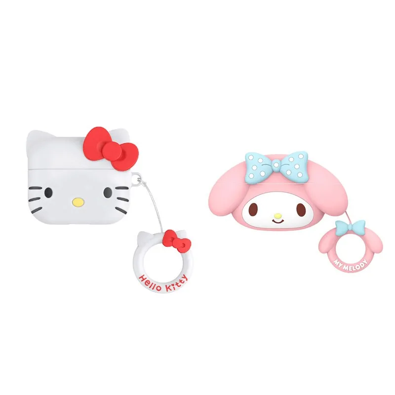 

Hello Kitty Silicone Protective Cover Earphone Protective Shell for Airpods Pro Split Design Anti-Fail Support Wireless Charging