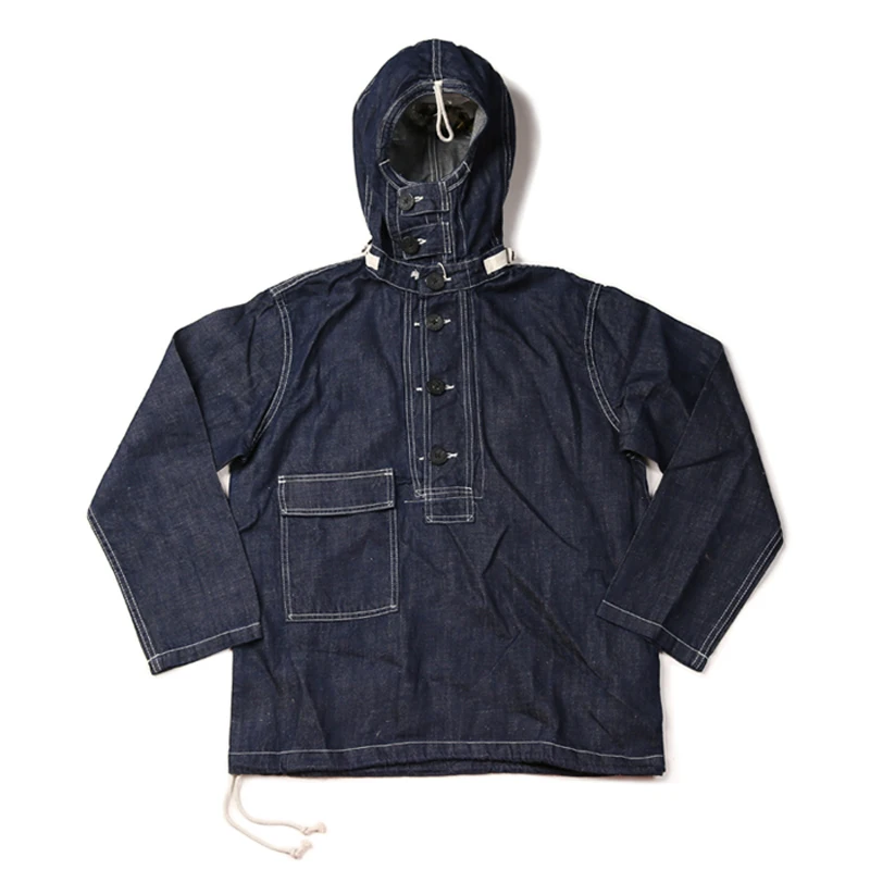 Винтажный Bronson 1930s USN Dungaree Smock Submariner пуловер парка свободная посадка