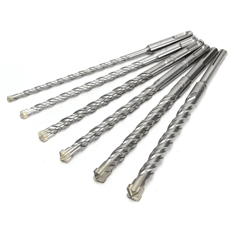 

210mm Carbide Tipped SDS Plus Crosshead Drill Bits Twin Spiral Hammer Drill Bits 6-16mm For Masonry Brick Hole Drilling