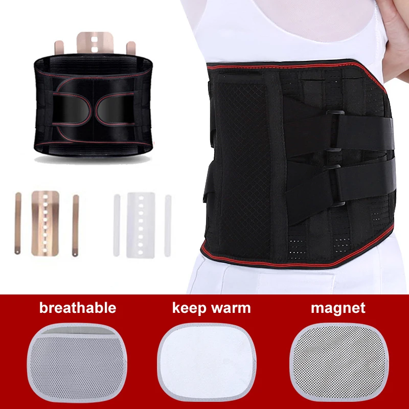 

3 Pad Keel Tourmaline Self-Heating Magnetic Orthopedic Waist Posture Corrector Brace Lower Back Lumbar Support Belt Men Women