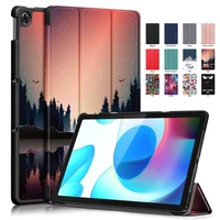 for realme pad case 2021 pu leather tri folding stand magnetic protective cover for funda realme pad 10 4 inch 2021 tablet