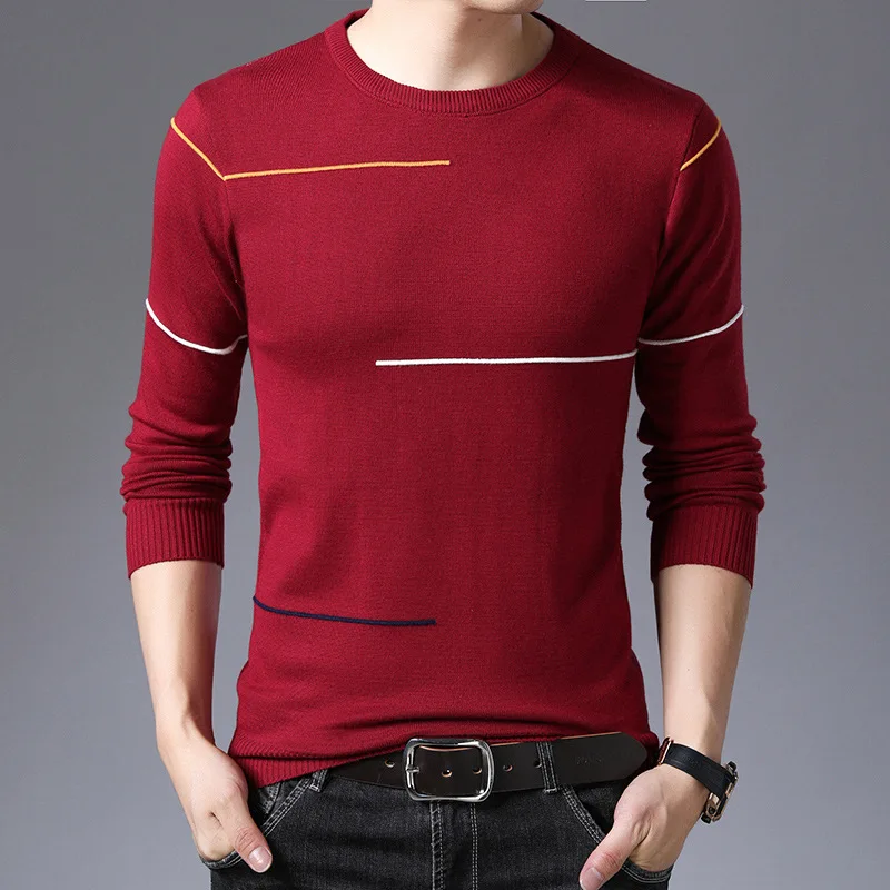 

de lana para hombre, ropa de marca, novedad Invierno 2020, ajustados, D51 jersey de cuello redondo, Top para hombre