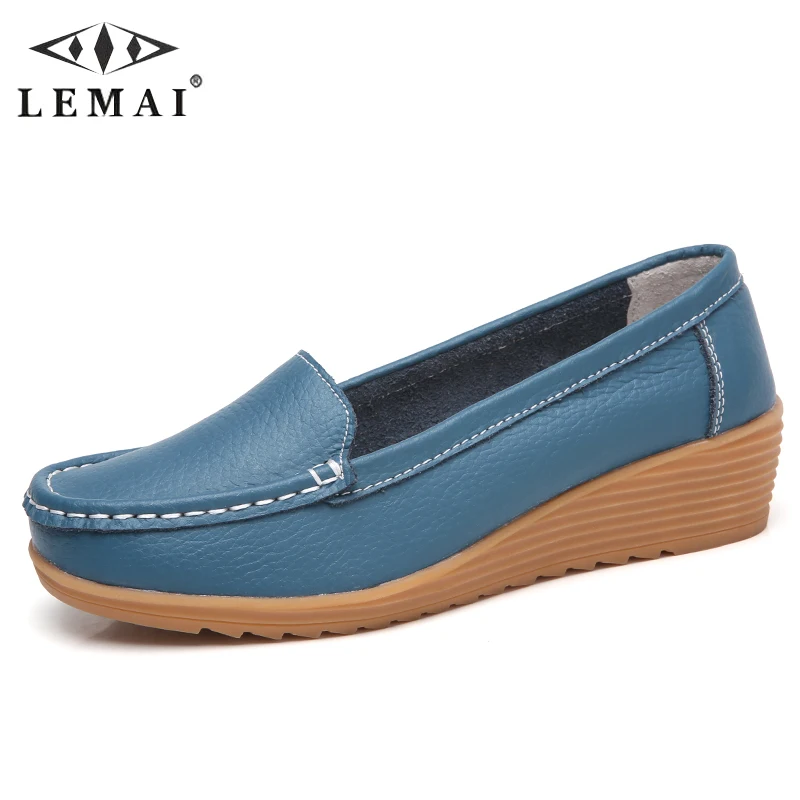 

LEMAI Plus Size 35-41 Women Classic Loafers Split Leather Shoes Woman Slip on Ballet Flats Shoes Female Outdoor Casual Loafers