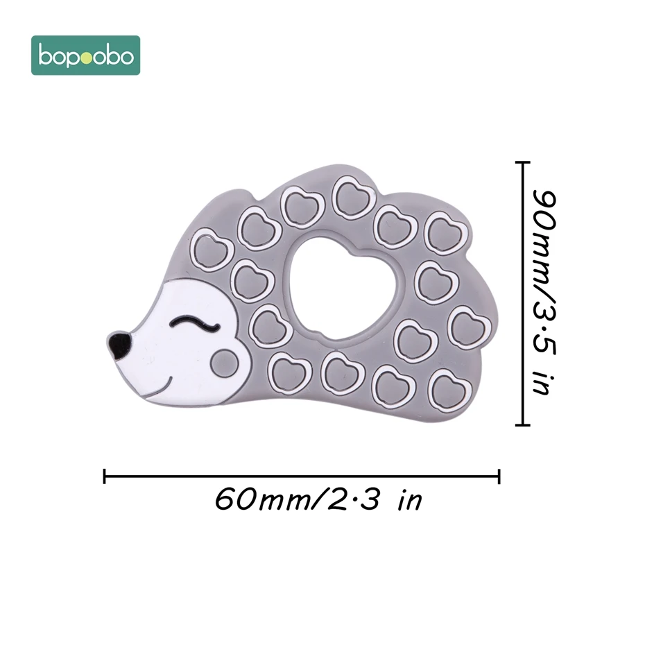 Bopoobo 1 шт., детский прорезыватель, соски, клипсы, подарок для ребенка, пищевые силиконовые грызуны, прорезыватель из бисера, BPA бесплатно, подарок для ребенка, игрушки, силиконовые бусины - Цвет: Gray Hedgehog