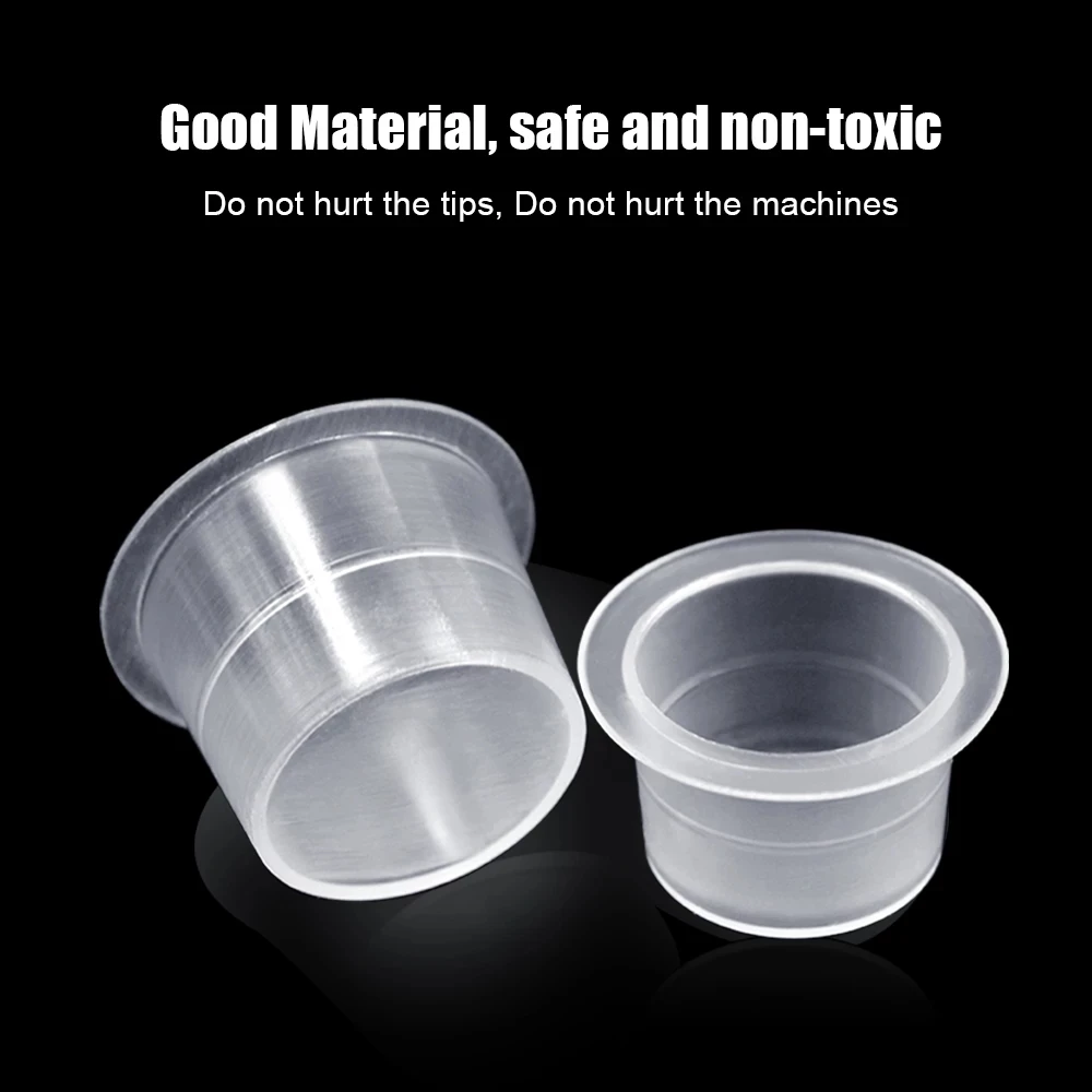 

100Pcs Tattoo Ink Cup Small Size Silicone Permanent Tattoo Makeup Eyebrow Makeup Pigment Container Caps Disposable Accessories