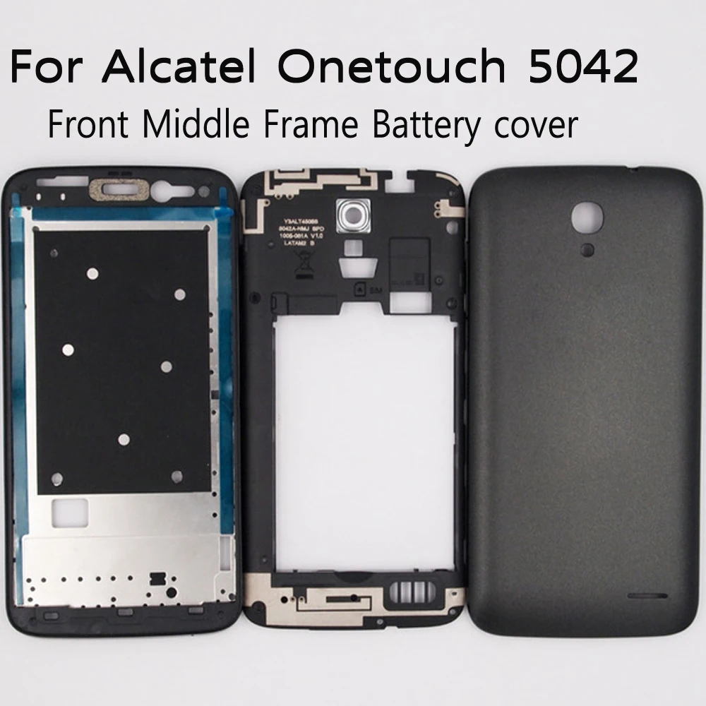 Корпус для Alcatel Onetouch 5042 Передняя средняя рамка Батарея дверь задняя крышка с