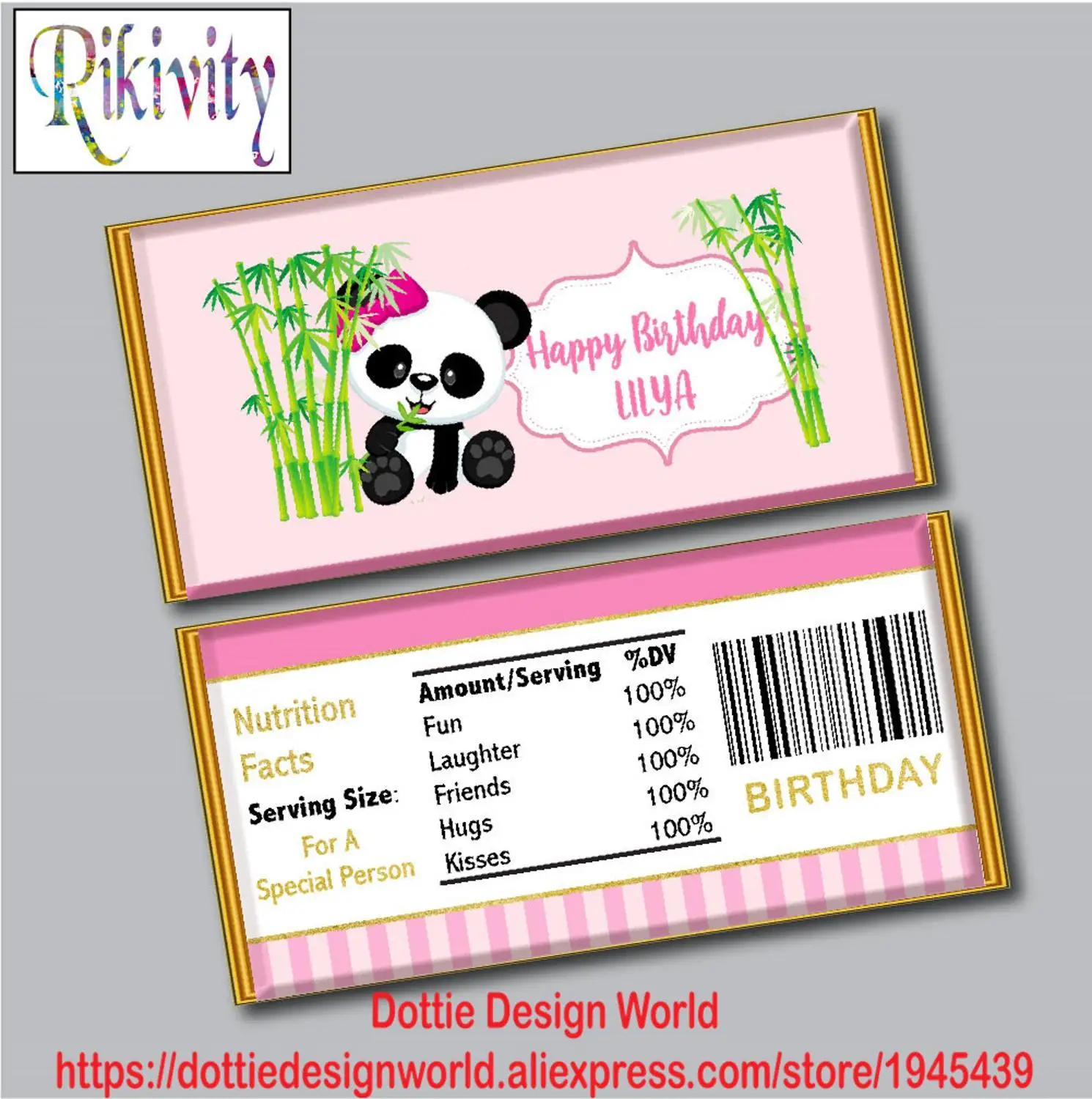 Панда бамбук персонализированные сувениры для дня рождения девушки конфеты бар