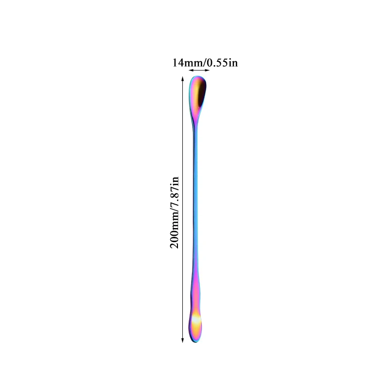 multicolor short Новинка 1 шт. кофейная ложка из нержавеющей стали с длинной ручкой красочные кофейные ложки десертная чайная ложка кухонный гаджет инструмент посуда - Цвет: multicolor short