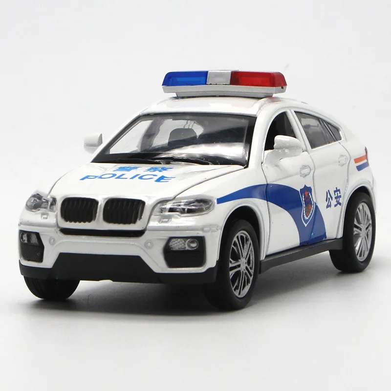 

Модель полицейского автомобиля BMW X6, металлическая, со звуком светильник, 1/32