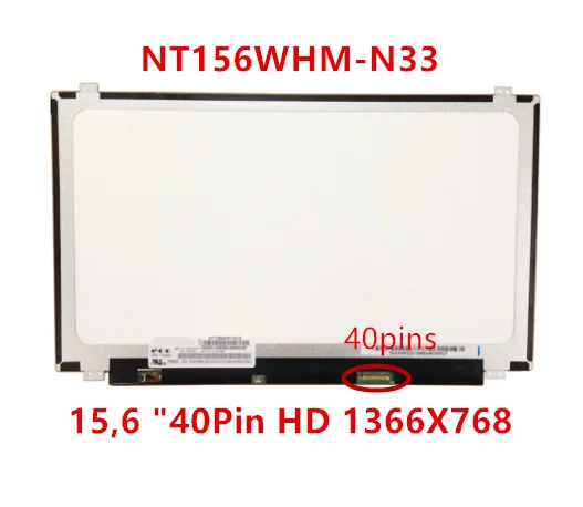 Boe NT156WHM-N33 NT156WHM N33, -,    15, 6 , 40Pin HD 1366X768,