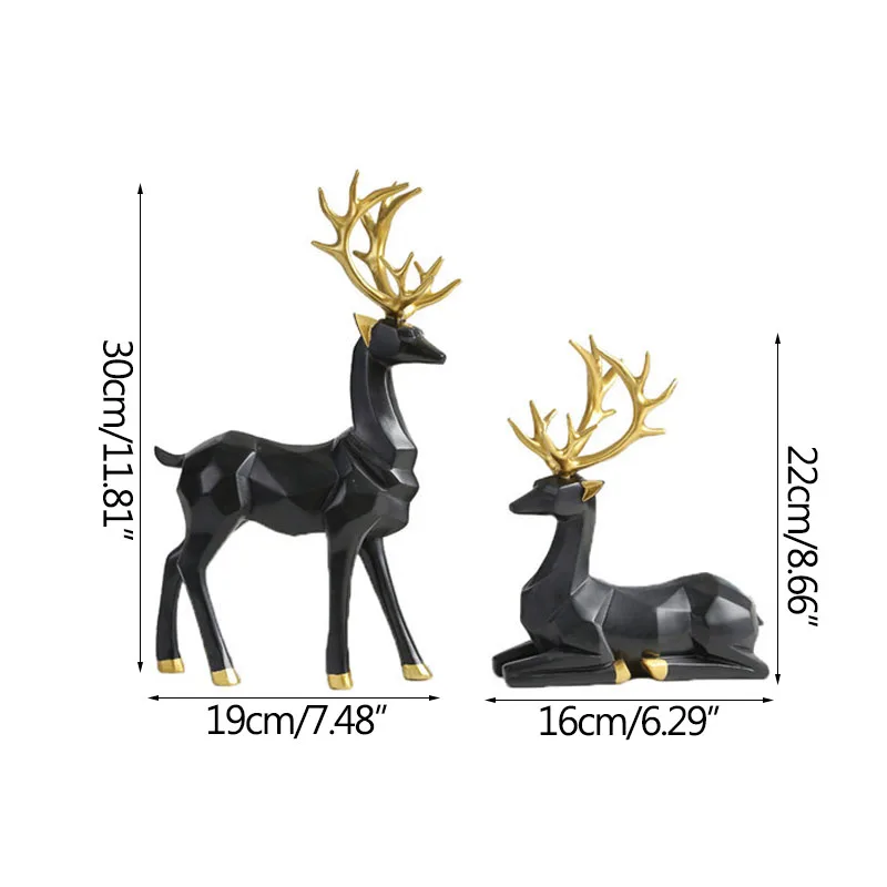 

Nordic Resin Origami Elk Ornaments Figurines Home Decoration Crafts Creative Housewarming GifS Office Living Room Decorations