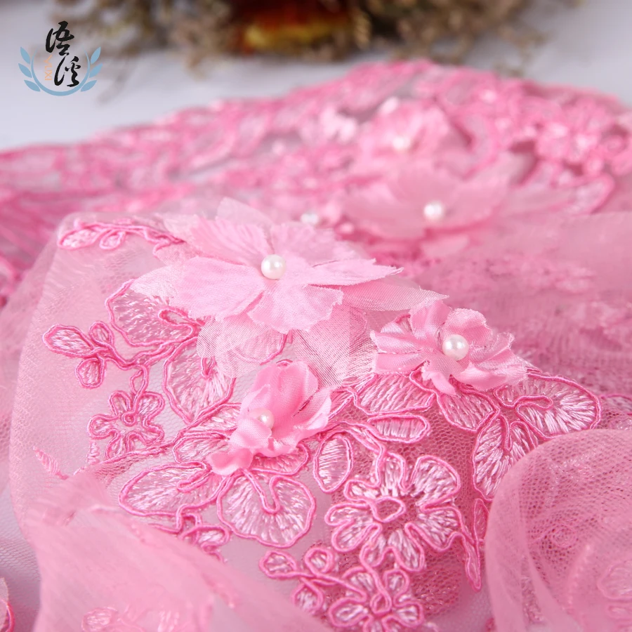 Триадка по бусинам Трехмерная ткань с вышитым цветком сценическая одежда